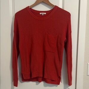 Madewell Rusty Red Ribbed Knit Sweater